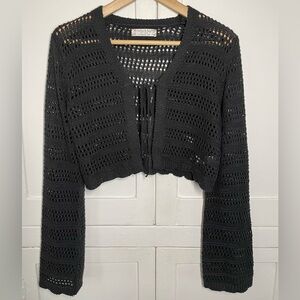 EUC Black Crochet Cardigan